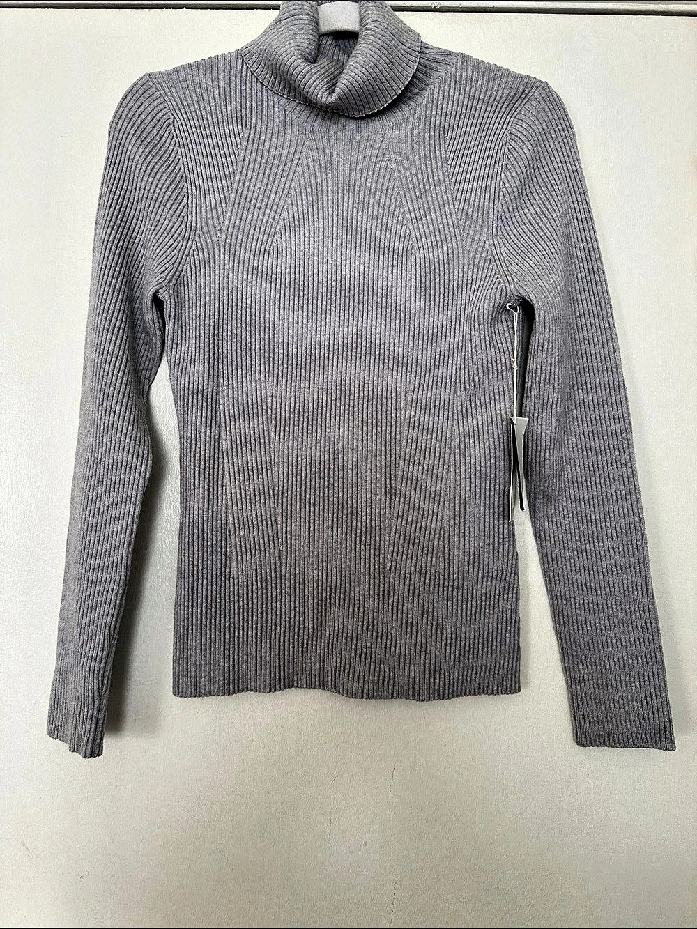 3.1 Phillip Lim Long Sleeve Ribbed Turtleneck Gray Large